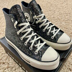 Converse Women's Chuck Taylor All Star Lift Platform Glitter Shoes, Size 8 (New)
